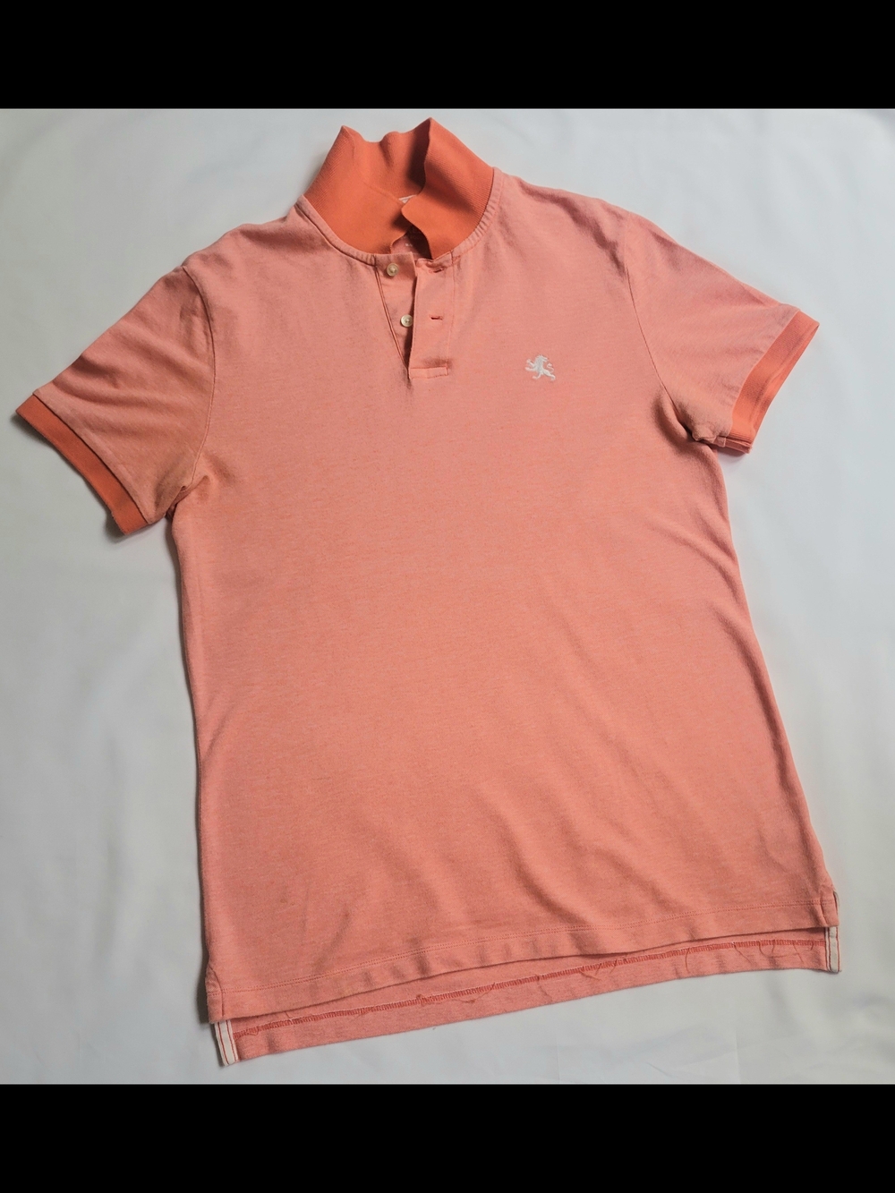 Express Salmon Pique Polo with Contrast Collar + Sleeve